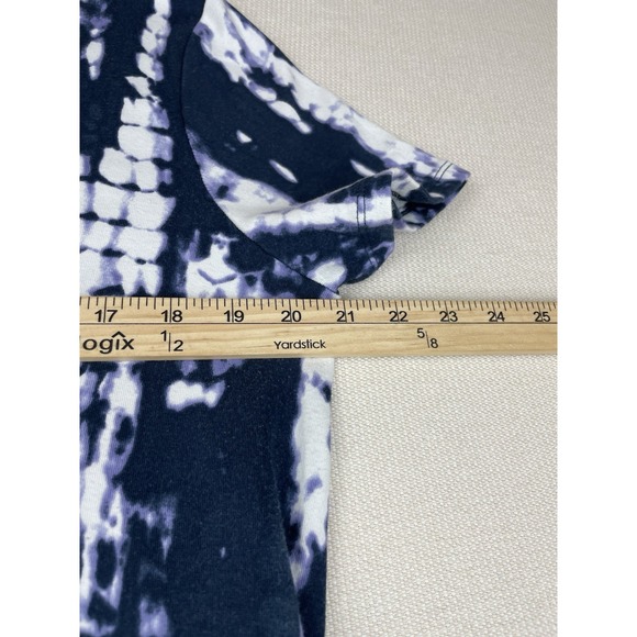 Ellen Tracy Mood Indigo Tie Dye Womens Pima Cotton Stretch T-Shirt Dress Size XL - Picture 7 of 14